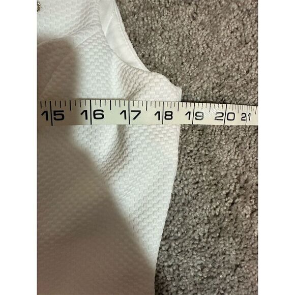 Pappagallo White Gold Embroidered Sleeveless Shift Dress One Size - Picture 6 of 12